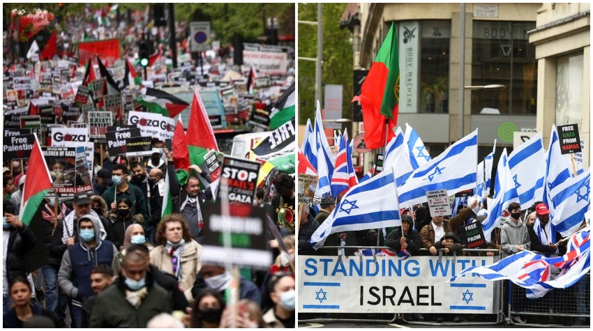 Palestine and Israel protests in London